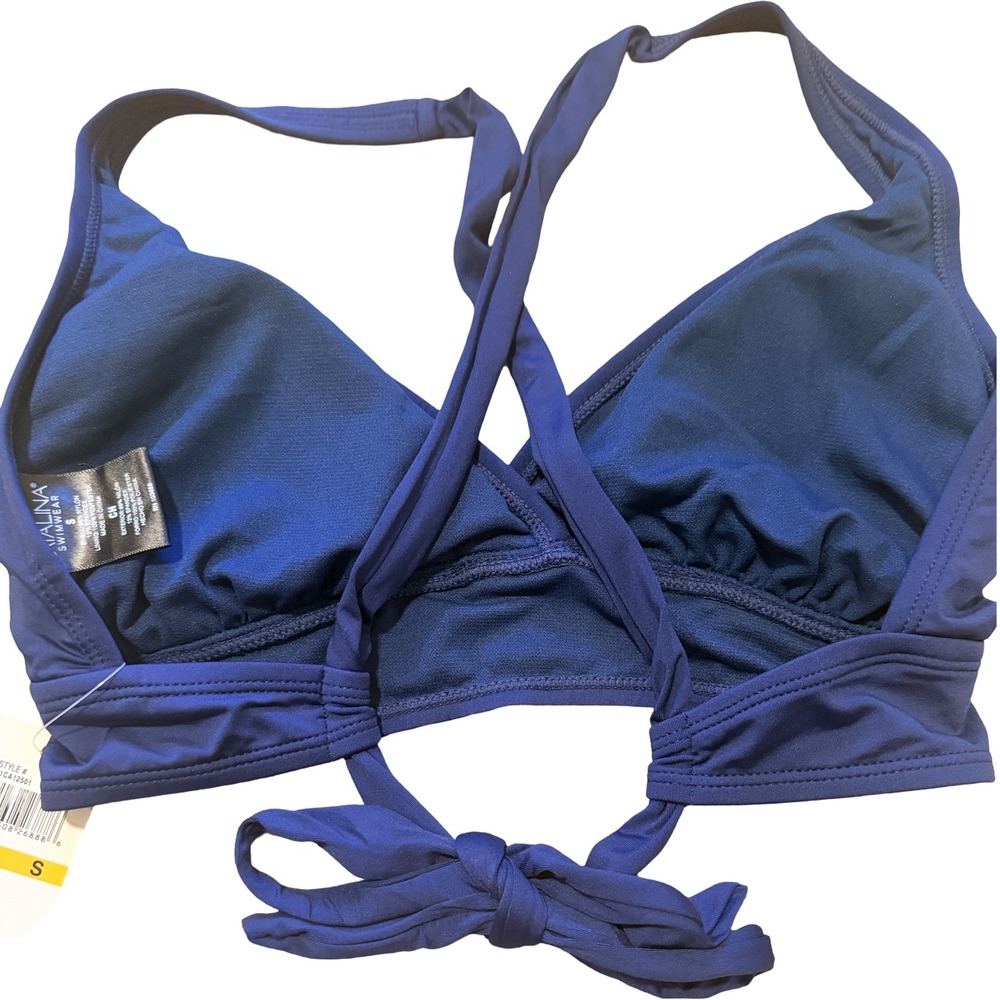 Catalina Swimwear Blue Catalina Cross Back Bikini Top Midnight MDNT Womens S NWT - Picture 2 of 4